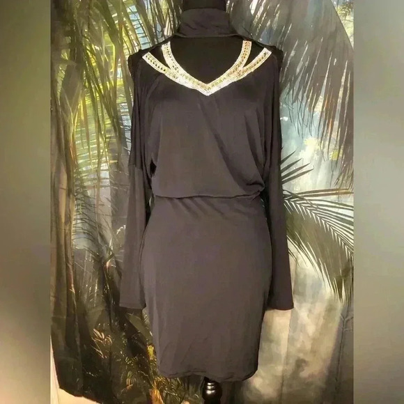 Embellished Cold-Shoulder Dress - Picture 3 of 14